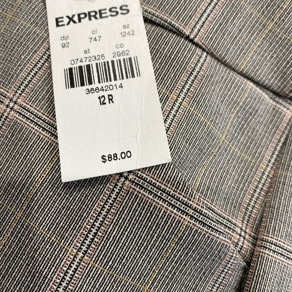 Express Editor Plaid Skinny High Rise Pant NWT Size 0L - Picture 11 of 11